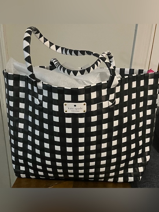 kate spade Handbags - kate spade Black and White Woven Check Tote